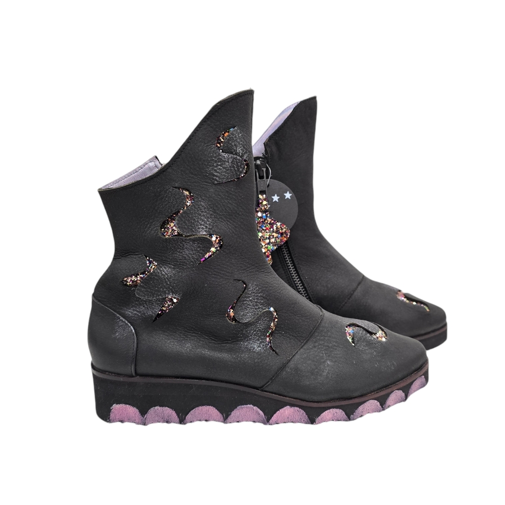 Black and Pink Women's Ankle Boots